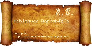 Mehlmauer Barnabás névjegykártya